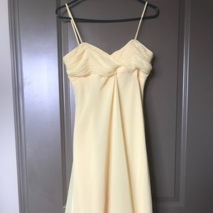 Yellow David’s Bridal bridesmaid dress